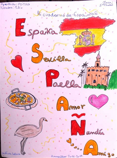 Dessin Page De Garde Cahier D espagnole Espagnol | Tutoriel de dessin, Couvertures de cahier, Dessin de couverture